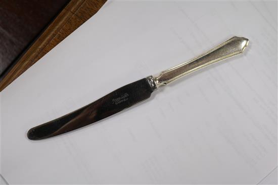 A service of Mappin & Webb plated flatware in mahogany table canteen (setting for eight)